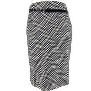 Premise Women's NWT Black Newbury Plaid Business Preppy Pencil Skirt 4/W30